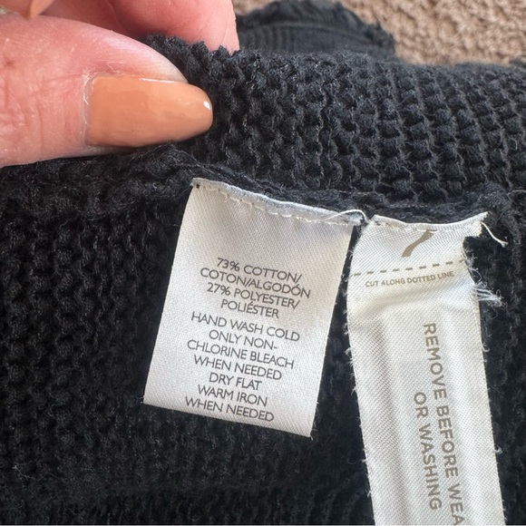 Loft Ann Taylor Open Knot Front Lite Cardigan Sweater Fringe Cotton MP - Picture 5 of 7